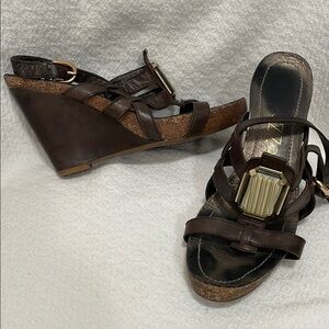 Apepazza Brown Wedge Sandals